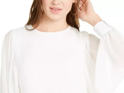 Q & A Women's Volume Sleeve Blouse White Size Small
