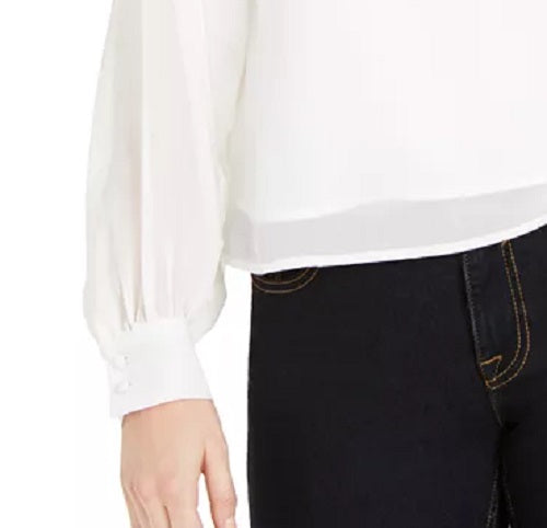 Q & A Women's Volume Sleeve Blouse White Size Small