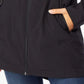 32 Degrees Women's Hooded Cinched-Waist Anorak Raincoat Black Size Extra Small
