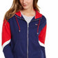 Tommy Hilfiger Sport Women's Colorblocked Zip Hoodie Blue Size Extra Large