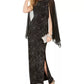 Connected Women's Embellished Flocked Chiffon Gown Silver Size 16