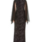 Connected Women's Embellished Flocked Chiffon Gown Silver Size 16