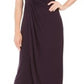 Connected Women's Soutache Faux-Wrap Gown Dark Purple Size 10 Petite