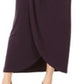 Connected Women's Soutache Faux-Wrap Gown Dark Purple Size 10 Petite