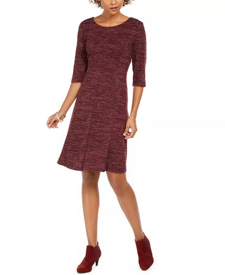 Connected Women's Round Neck A Line Dress Purple Size 10