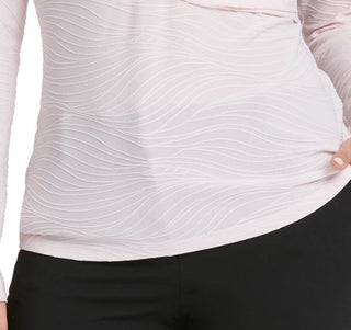 DKNY Women's Textured Surplice Neck Top Pink Size X-Large