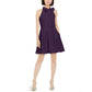 Vince Camuto Women's Bow Neck Fit & Flare Dress Purple Size 12
