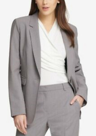 DKNY Women's One-Button Blazer Gray Size 4