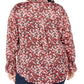 Tommy Hilfiger Women's Plus Size Printed Ruffled Button-Front Top Red Size 2X