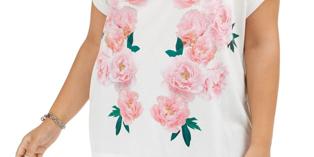 Tommy Hilfiger Women's Floral Print T Shirt White Size 3X