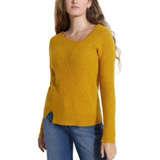 GUESS Women's Alivia Asymmetric Sweater Yellow Size X-Small