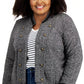 Tommy Hilfiger Women's Plus Size Double-Breasted Open-Front Jacket Charcoal Size 3X