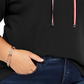 Tommy Hilfiger Women's Lace Up Waffle Knit Top Black Size 2X