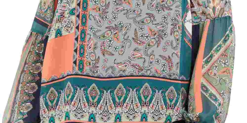 Tommy Hilfiger Women's Green Printed Long Sleeve V Neck Tunic Top Red Size 1X