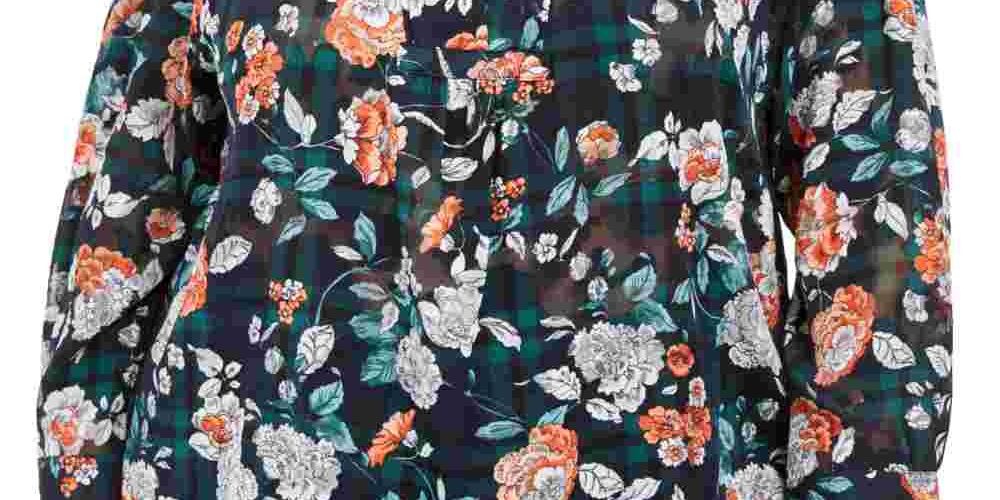 Tommy Hilfiger Women's Printed Split Neck Top Navy Size 3X