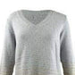 Calvin Klein Women's Plus Size Metallic-Striped V-Neck Sweater Gray Size 3X