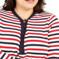 Tommy Hilfiger Women's Plus Size Metallic Striped Button-Up Top White Size 1X