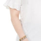 Michael Kors Women's Plus Size Metallic Foiled Flutter-Sleeve Top White Size 3X