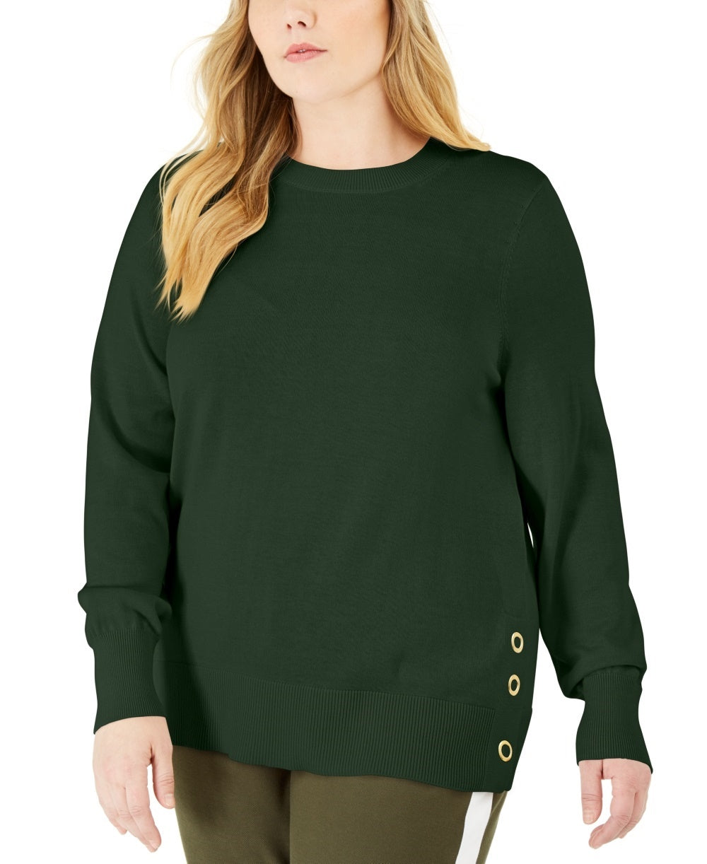 Michael Kors Women's Grommet Detail Sweater Green Size 3X