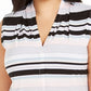 Calvin Klein Women's Plus Striped V Neck Top Charcoal Size 1X