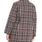 Calvin Klein Women's Red Plaid Jacket Red Size Petite Small