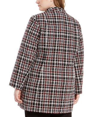 Calvin Klein Women's Red Plaid Jacket Red Size Petite Small
