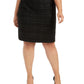 Calvin Klein Women's Plus Size Tweed Pencil Skirt Black Size 18W