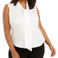 Calvin Klein Women's Plus Sleeveless Printed Bow-Neck Top White Size 2X