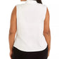 Calvin Klein Women's Plus Sleeveless Printed Bow-Neck Top White Size 2X