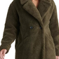 Lucky Brand Women's Teddy Fuzzy Double Breasted Coat Green Size Small