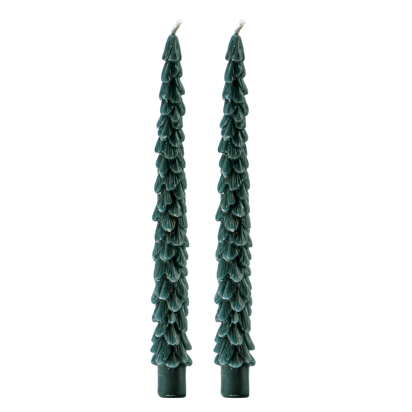 Green Tree Taper Candles - Set of 2