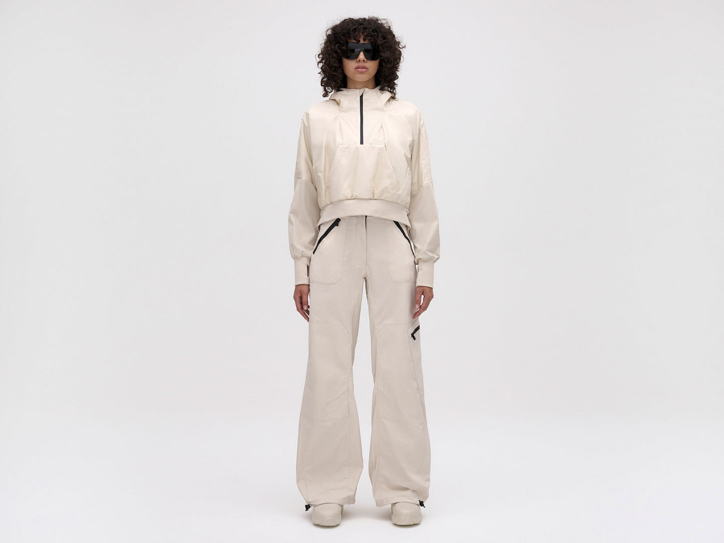 MIDLAYER CROPPED HOODIE - FOG