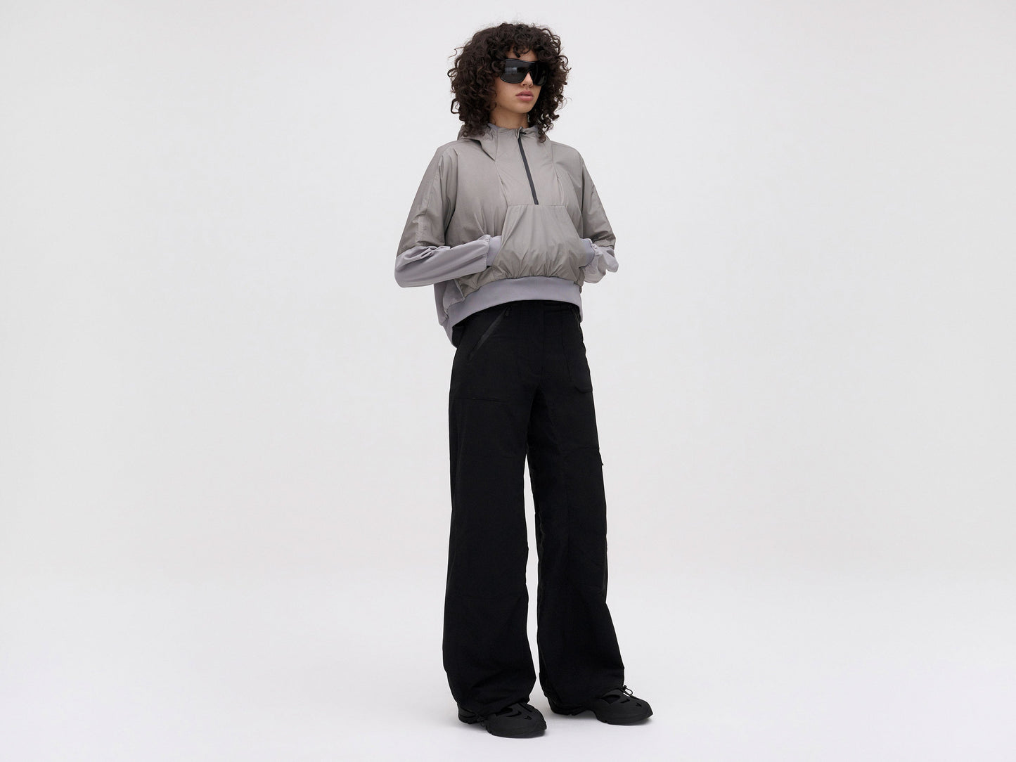 MIDLAYER CROPPED HOODIE - SLATE