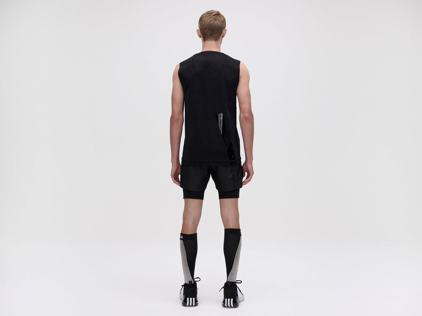 LAYERED TRACK SHORTS - BLACK