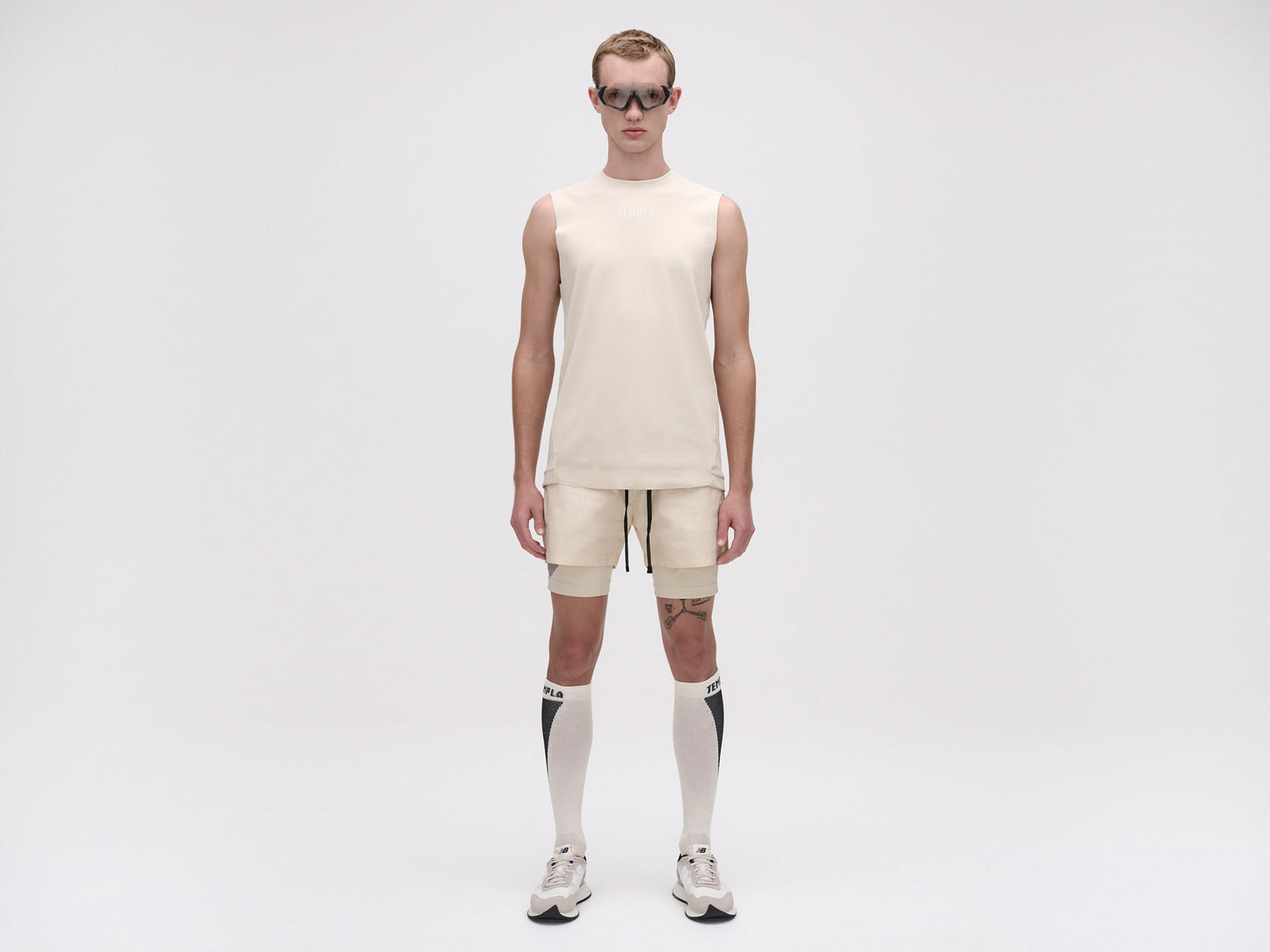 LAYERED TRACK SHORTS - FOG