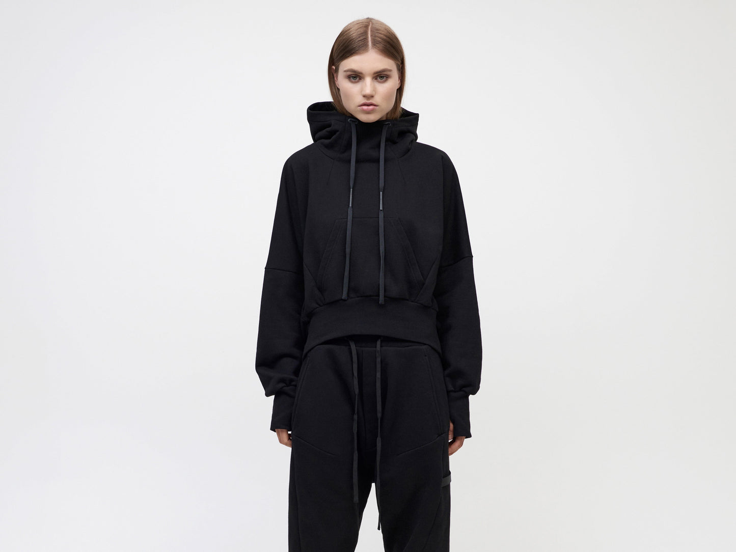 Ria Cropped Hoodie BVBA Antwerp - Black