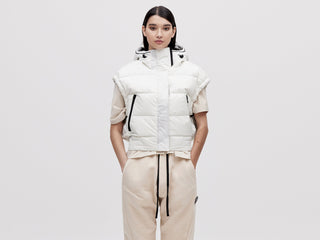 Cropped Down Vest - Light Pixel