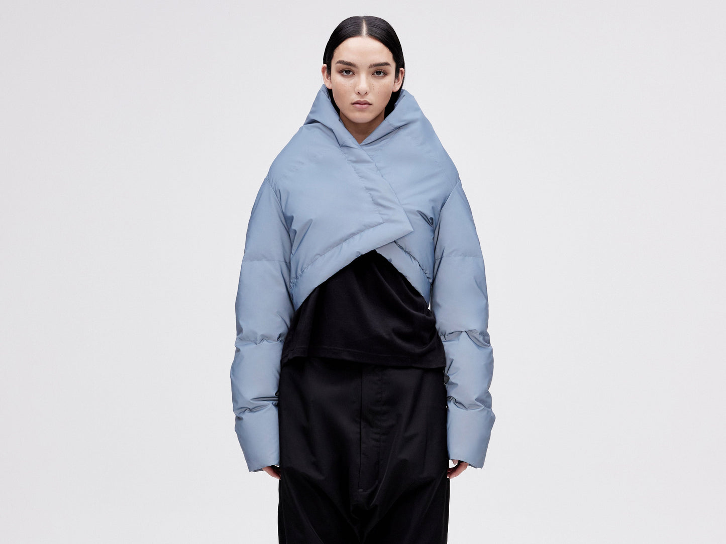 Wrap Down Jacket - Reflective Blue