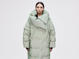 Wrap Down Coat - Reflective Jade