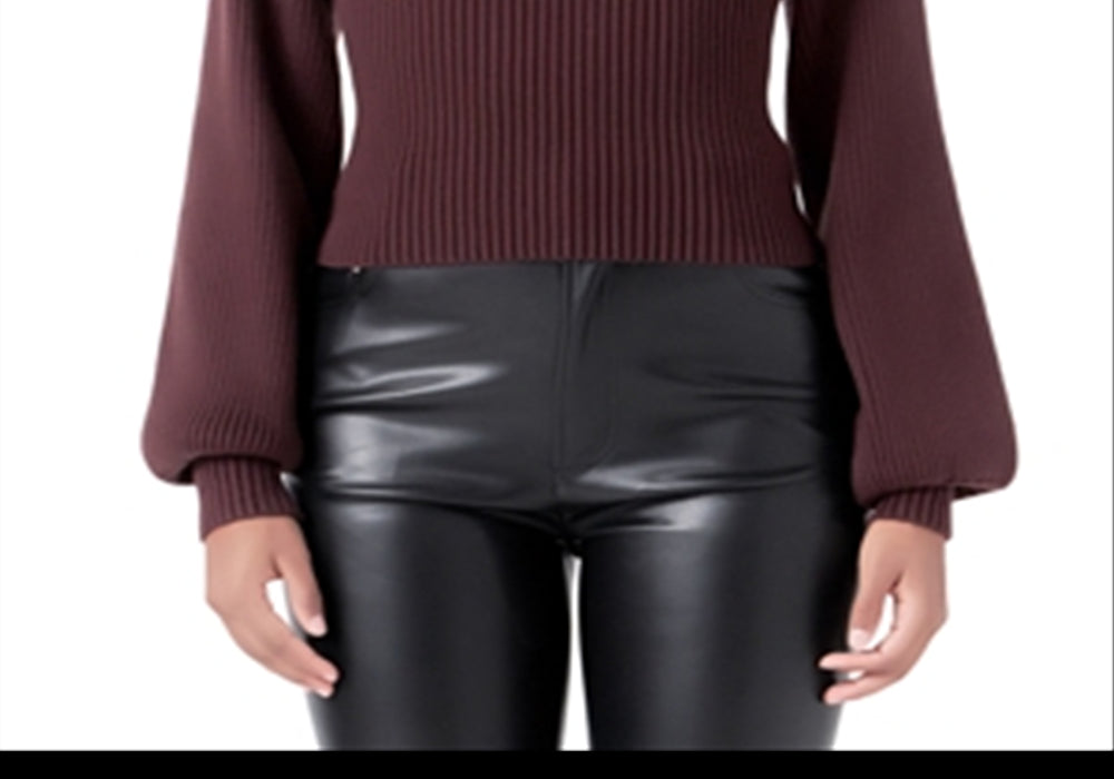 Endless Rose Knitted Balloon Sleeve Top