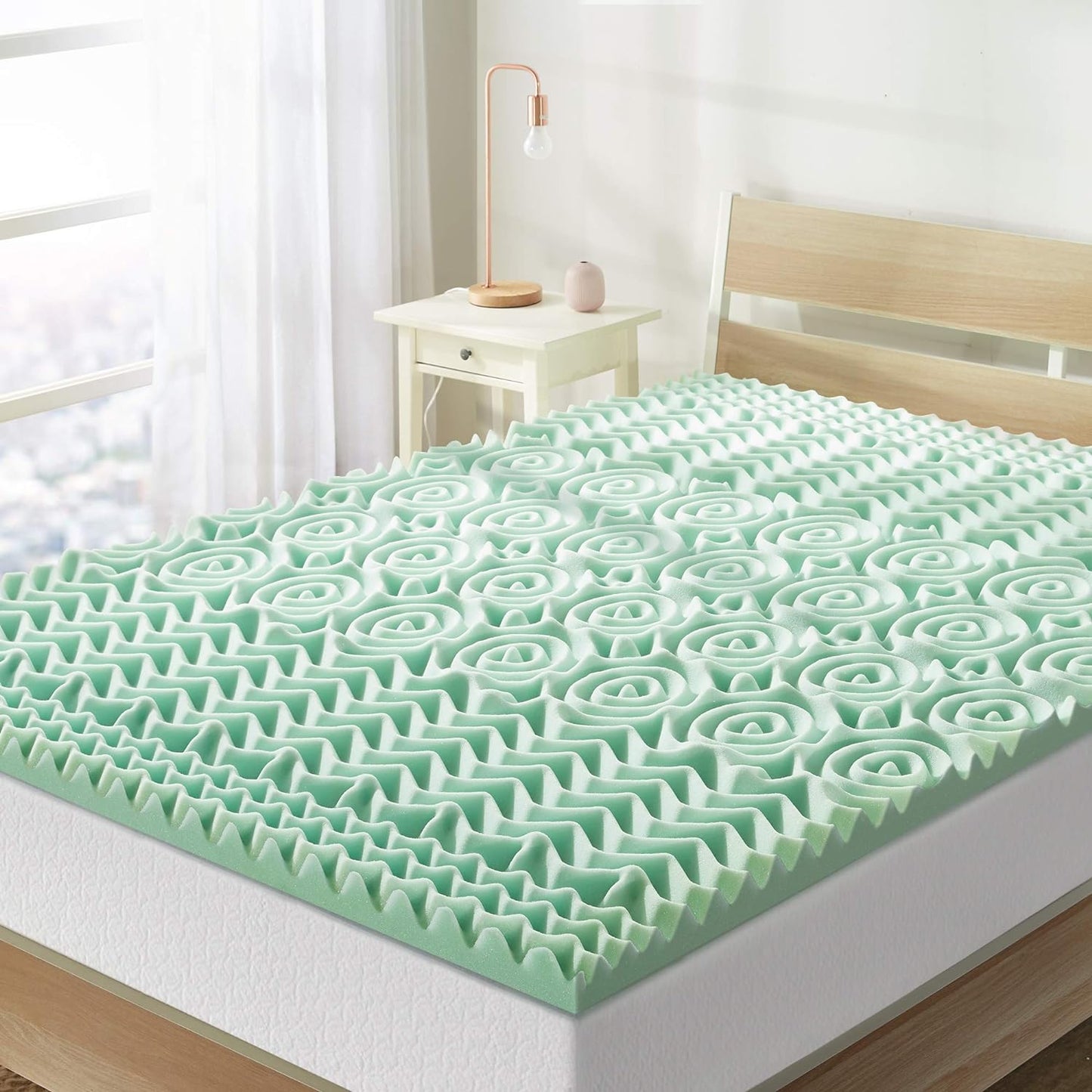 2 Inch 7-Zone Memory Foam Mattress Topper With Calming Aloe Infusion