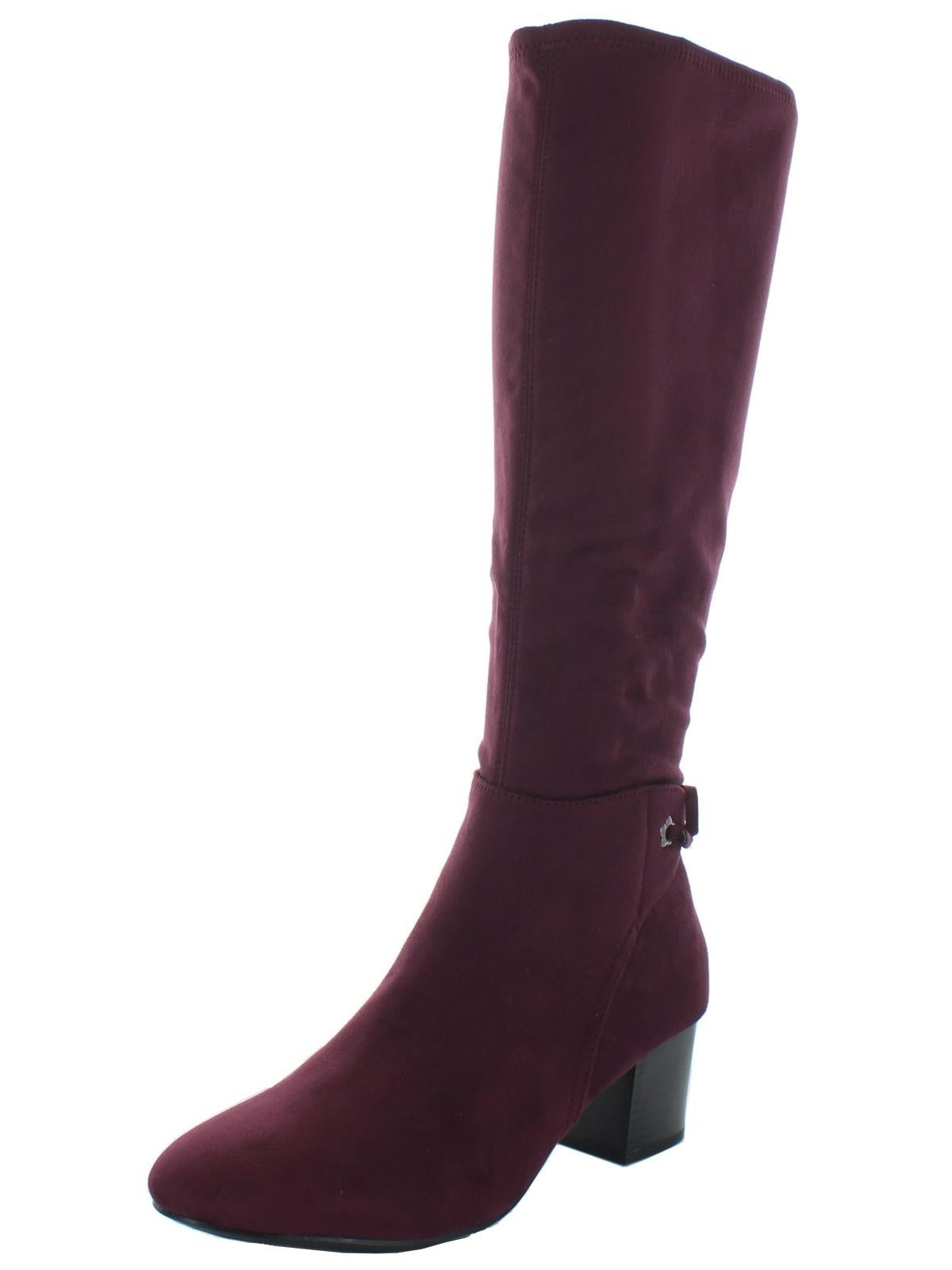 Charter Club Women's Jaccque Bow Back Grommet Block Heel Boot Purple Size 5.5 M