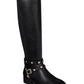 Thalia Sodi Women's Vallie Faux Leather Tall Riding Boots Black Size 9 M