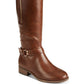 Material Girl Women's Winnnie Faux Leather Tall Riding Boots Med Brown Size 5 M