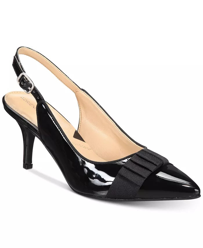Adrienne Vittadini Women's Shandy Slingback Black Size 8.5M
