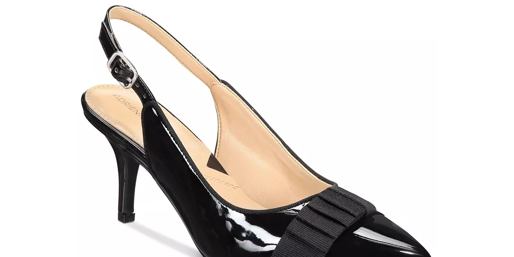 Adrienne Vittadini Women's Shandy Slingback Black Size 8.5M