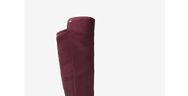 Michael Kors Women's Bromley Leather Closed Toe Over Knee Riding Boots Purple Size 5.5