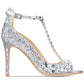 Jewel Badgley Mischka Women's Conroy T-Strap Evening Sandals Silver Size 8.5 M