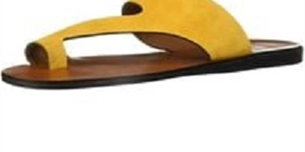 Kenneth Cole New York Women's Palm Slides Toe Loop Flats Gold Size 7.5 M