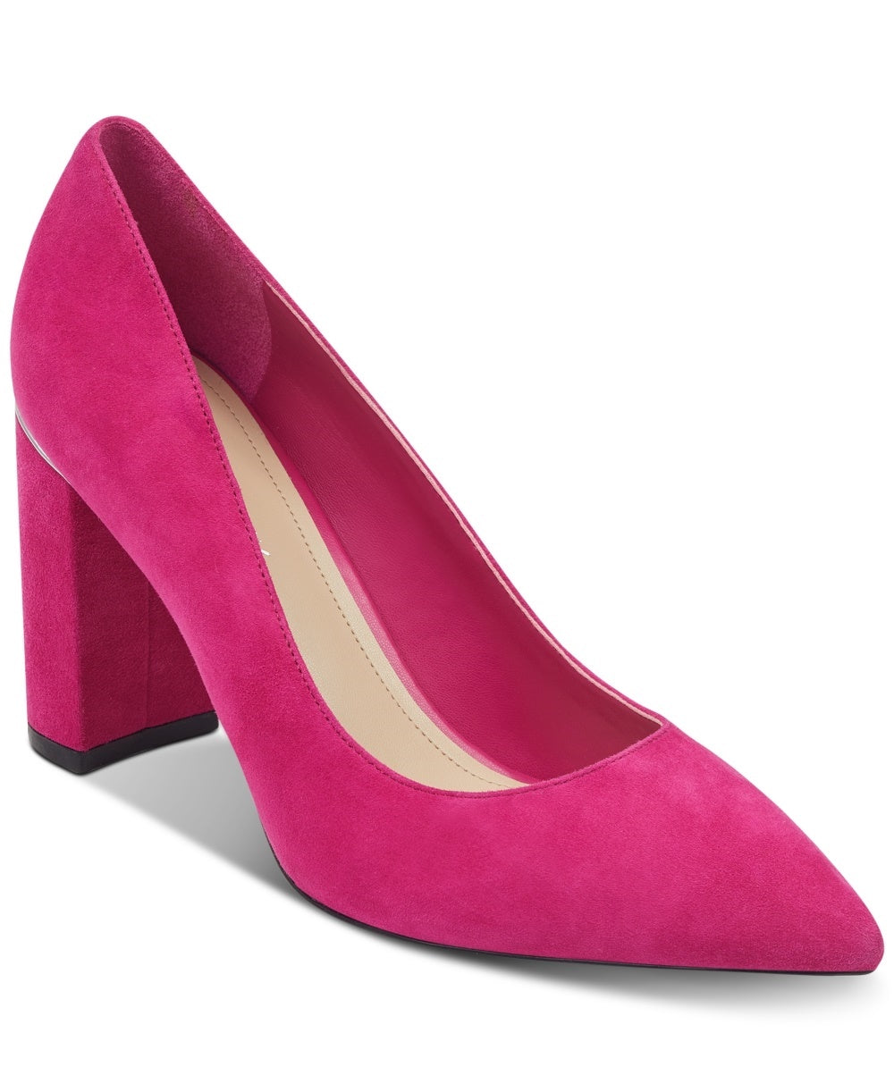 Marc Fisher Women's Viviene Leather Pointed Toe Classic Pumps Pink Size 6 M